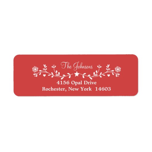 Étiquette Fête de Noël Rouge (Devant)