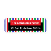 Étiquette Fête de Noël vert rouge (Devant)