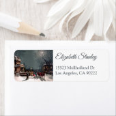 Étiquette Fête de Noël victorienne Retourner l'adresse Étiqu (En situation)