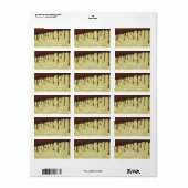 Étiquette Fête de papier d'aluminium doré faux avec coulis d (Feuille entière)