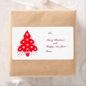 ÉTIQUETTE FÊTE DE VACANCES DE NOËL ROUGE (En situation)