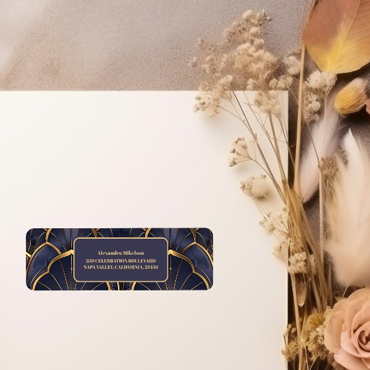 Étiquette Fête des mariées Art Déco Vintage violet