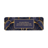 Étiquette Fête des mariées Art Déco Vintage violet (Devant)