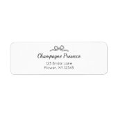 Étiquette Fête des mariées de script moderne Bow Adresse (Devant)