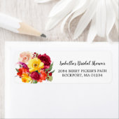 Étiquette Fête des mariées Florale Automne Adresse de retour (En situation)