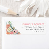 Étiquette Fête des mariées florale romantique Adresse de ret (En situation)