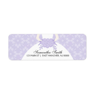 Étiquette Fête des mariées pourpre Damask