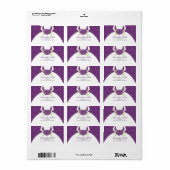 Étiquette Fête des mariées pourpre Damask (Feuille entière)
