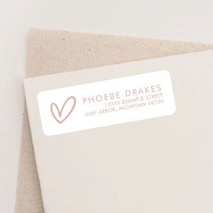 Étiquette Fête des mariées rose et blanc Dusty Adresse de re