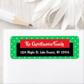 Étiquette Fête des points rouges verts de Noël (En situation)