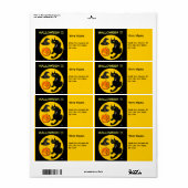 ÉTIQUETTE FÊTE D'HALLOWEEN CHAT NOIR (Feuille entière)