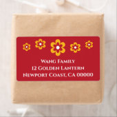 Étiquette Fête lunaire du Nouvel An chinois Rouge Jaune (En situation)