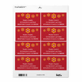 Étiquette Fête lunaire du Nouvel An chinois Rouge Jaune (Feuille entière)