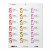 Étiquette Fête mexicaine Sombrero Saguaro Peppers à la chaux (Feuille entière)