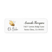 Étiquette Fête Prénatale Bébé Abeille Florale Rustique Oh Bé (Devant)