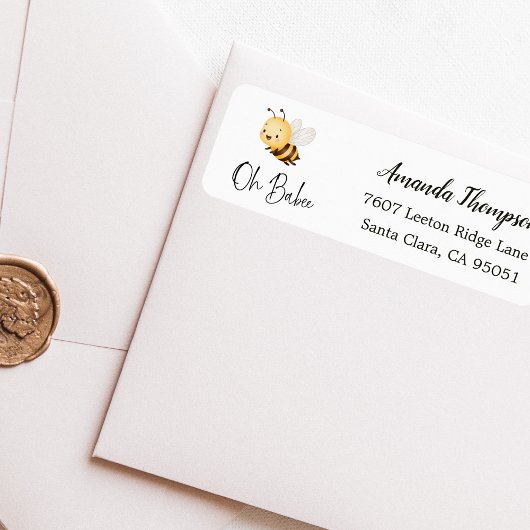 Étiquette Fête Prénatale Bébé Abeille Florale Rustique Oh Bé