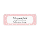 Étiquette Fête Prénatale Bébé Fille Rose Points Adresse de R (Devant)