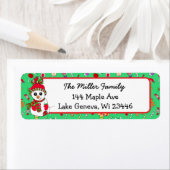 Étiquette Fête saisonnière de Noël Snowman (En situation)