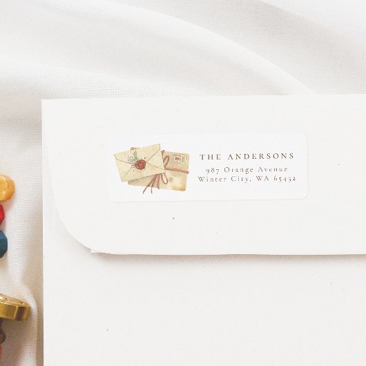 Étiquette Fêtes de Noël à la main Mignonne Nom de famille