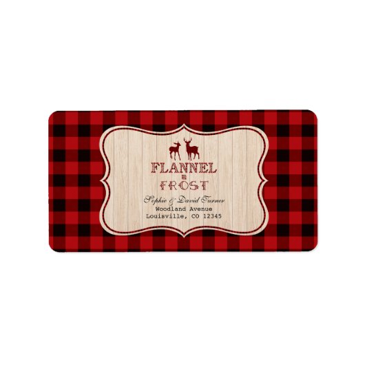 Étiquette Fêtes de Noël de Flannel et de Lumberjack Frost (Devant)
