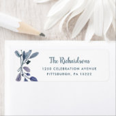 Étiquette Feuillage bleu sur blanc (En situation)