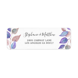 Étiquette Feuillage d'aquarelle moderne peint en feuilles vi