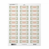 Étiquette Feuillage de fêtes Quadrant Ivoire et Vert (Feuille entière)