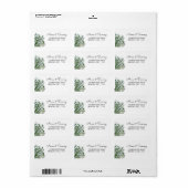 Étiquette Feuillage de feuilles vertes d'eucalyptus Adresse (Feuille entière)