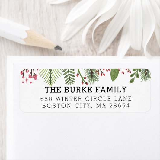 Étiquette Feuillage de verdure hivernal (En situation)