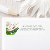 Étiquette Feuillage exotique de jungle feuilles de palmier d (En situation)