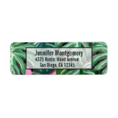 Étiquette Feuillage Feuille tropical vert & vert (Devant)