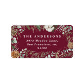 Étiquette Feuillage minimal moderne feuillage d'hiver bordea (Devant)