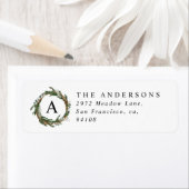 Étiquette Feuillage minimal moderne feuillage vert d'hiver f (En situation)