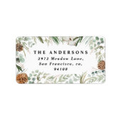 Étiquette Feuillage minimal moderne feuillage vert d'hiver f (Devant)