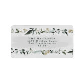 Étiquette Feuillage moderne eucalyptus gris vert élégant (Devant)