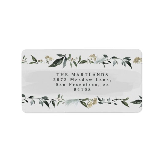 Étiquette Feuillage moderne eucalyptus gris vert élégant (Devant)