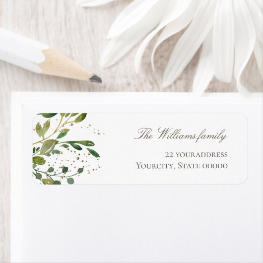 Étiquette feuillage vert (En situation)