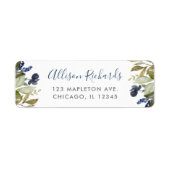 Étiquette Feuillage vert bleu fleuri (Devant)