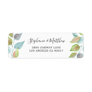 Étiquette Feuille coloré moderne aquarelle Mariage de feuill