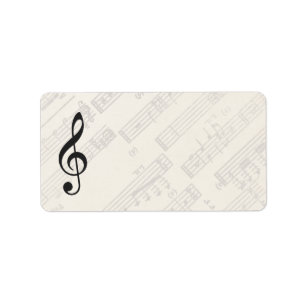 Étiquette Feuille de musique classique   Adresse vide