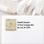 Étiquette Feuille de musique sur le parchemin manuscrite en  (En situation)