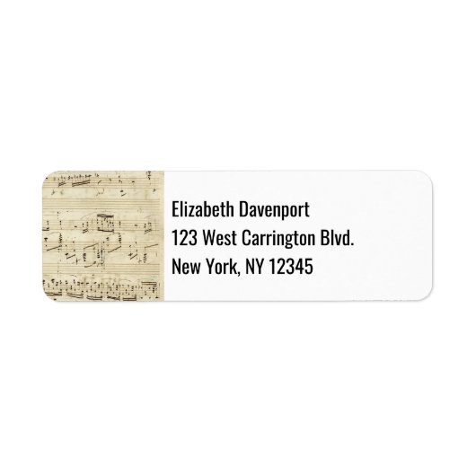 Étiquette Feuille de musique sur le parchemin manuscrite en  (Devant)