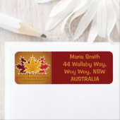 Étiquette Feuille d'érable de Thankesgiving (En situation)