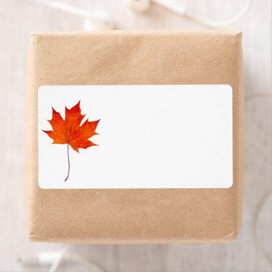 Étiquette Feuille d'érable rouge (En situation)