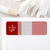Étiquette Feuille d'érable rouge canadienne sur papier à fib (En situation)