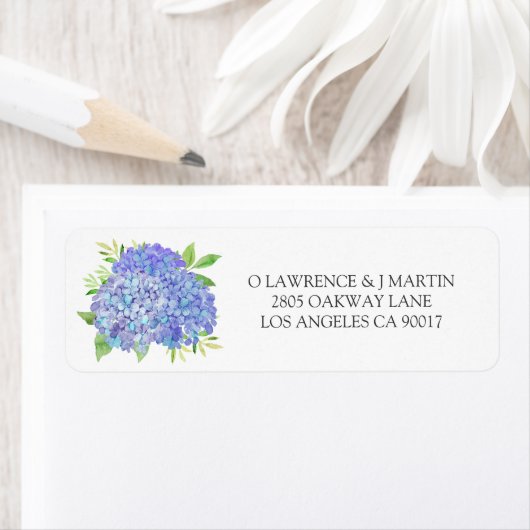 Étiquette Feuille Floral Hydrangea Mariage (En situation)