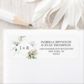 Étiquette Feuille Foliage Gold Aquarelle MARIAGE retour (En situation)