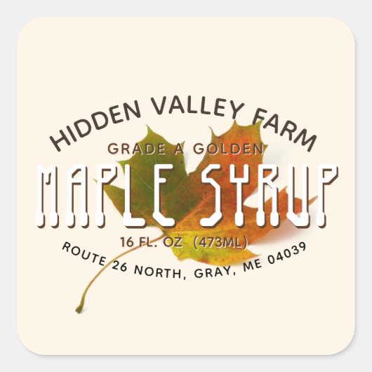 Étiquette Feuille haute en sirop d'érable personna (Devant)