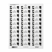 Étiquette Feuille Tropical Noir Mariage Blanc & Or (Feuille entière)