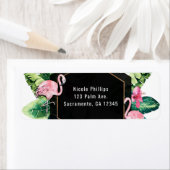 Étiquette Feuille tropicaux Hibiscus Flamants roses Invitati (En situation)